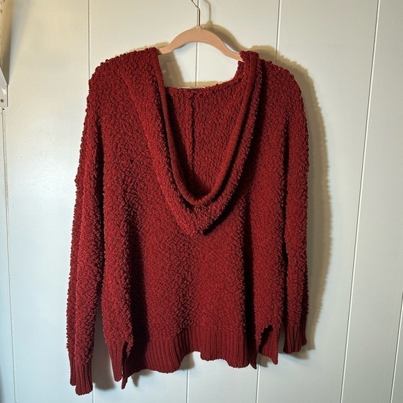 Impressions Burgundy Hooded Popcorn Knit Tunic, Women’s Size S/M - Picture 8 of 11